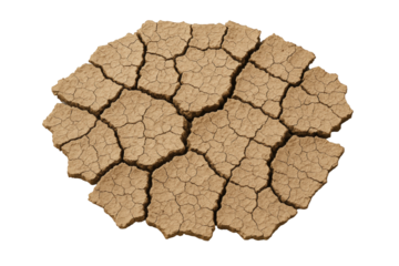 Abstract Pattern of Cracked Dry Earth Texture with Jagged Edges and Deep Fissures