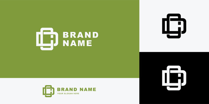 Monogram letter CD with interlock style, text editable use for name card, brand identity, brand clothing, apparel streetwear