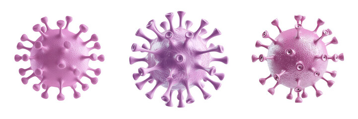 Viral particles illustrated in a stylized manner. isolate on transparent background