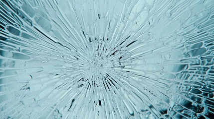 Background image of broken glass with bullet holes.