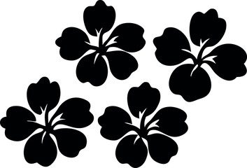 Obraz premium Black and white hibiscus flower arrangement illustration