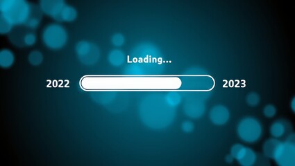 Naklejka premium Year Transition 2022 to 2023 Loading Progress Bar