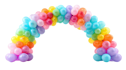 Balloon arches with assorted colorsTransparent background, PNG file