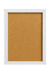 Fototapeta premium Minimalist White Framed Corkboard with Textured Natural Surface, Ideal for Office or Home Organization and Display