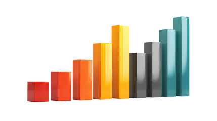 Bar chart with highlighted highest barTransparent background, PNG file