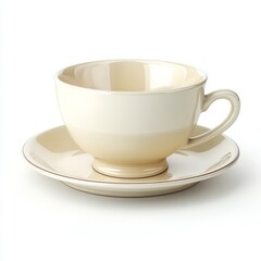 An elegant teacup and saucer set, perfect for a relaxing afternoon tea