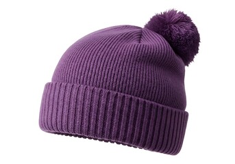 紫の冬帽子