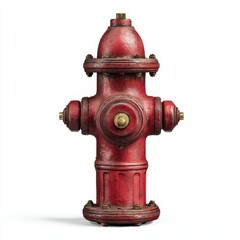 Fototapeta premium A vibrant red fire hydrant, an iconic symbol of safety and urban infrastructure. It stands as a testament to community protection