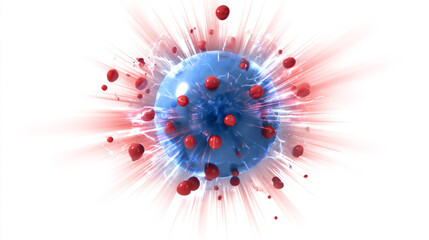 Energy burst from a nucleus or atom