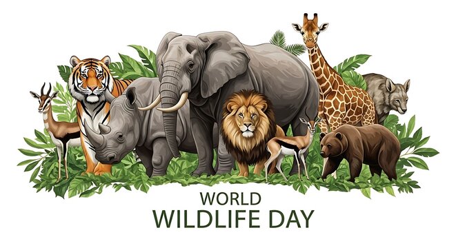 Majestic collection of african wildlife celebrating world wildlife day