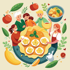 Diverse Group of People Enjoying Healthy Food