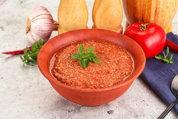 Cold vegan tomato soup Gazpacho