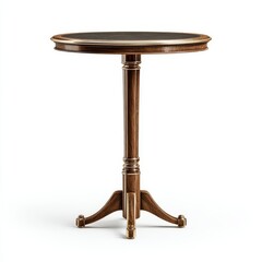 A vintage wooden round table with an elegant design, perfect for any home decor