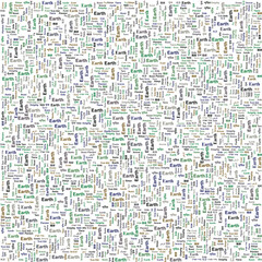 Seamless Word Cloud of Earth in Multiple Languages and Fonts