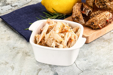 Wild natural crab meat for salad