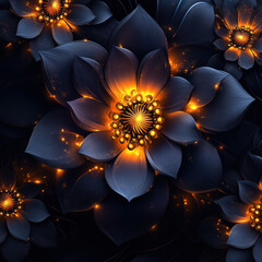 abstract flower background, 3D_abstract_floral_decoration_layered