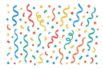 Vibrant Confetti and Streamers Bursting in a Festive Celebration, Evoking Joy and Merriment