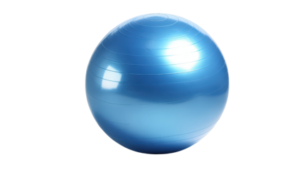 Blue Pilates ball with shadow Transparent background, PNG file