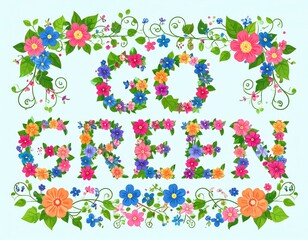 Vibrant Floral Arrangement Inspiring Eco-Friendly Message in Colors