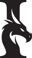 Black dragon head silhouette against white background vector