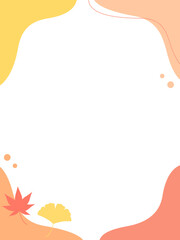 もみじとイチョウの秋フレーム