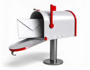 White mailbox with letter delivery service