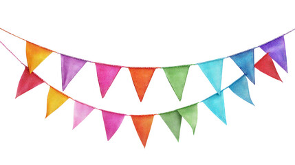 Obraz premium Colorful triangular party flags Transparent background, PNG file