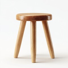 A simple wooden stool with three legs