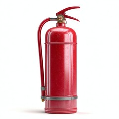 Obraz premium A close-up studio shot of a red fire extinguisher on a solid background, presenting a crucial piece of safety equipment