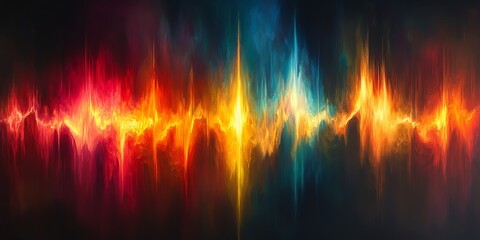 Naklejka premium Abstract Colorful Flame Pattern on Black Background for Digital Art and Design