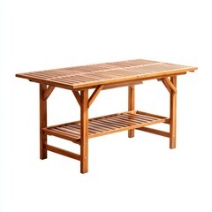 A wooden table, showcasing its elegant design, perfect for various purposes