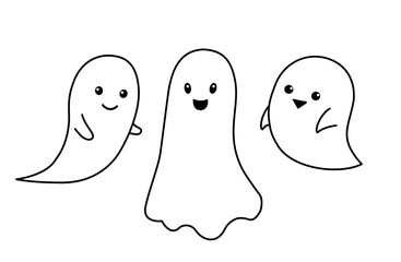 シンプルでかわいいおばけ。幽霊。ハロウィン © Ami