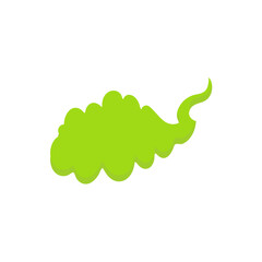 Bad smelling green smoke cloud vector illustration 