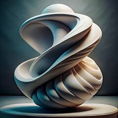 Surreal Futuristic 3D Model with Elegant Clean Lines Inspired by Nature and Technology

