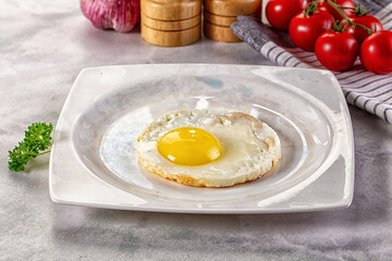 Roasted one egg for breakfast