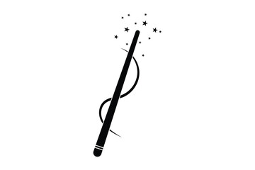 Magic wand icon. Magic wand symbol design on white background.