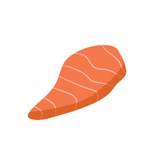 Beef or pork meat. Salmon, tuna or sushi structure.flat illustration.