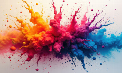 Explosion of Vivid Colors and Particles