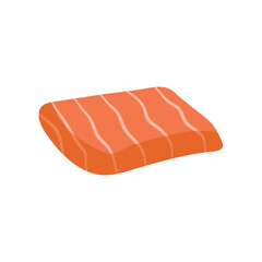 Beef or pork meat. Salmon, tuna or sushi structure.flat illustration.