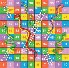 Ladder snakes game,Funny frame for children.Vector illustrations.