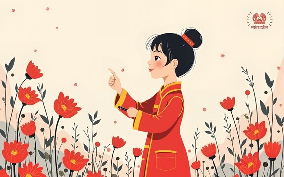 광복절 태극기 무궁화 독립군 학생 캐릭터 드로잉 카드뉴스(korea national liberation day human character drawing cardnews poster). High quality