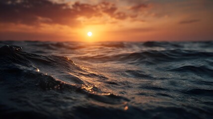 Obraz premium Serene sunset over a tranquil ocean