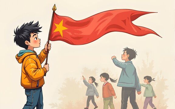 광복절 남자 여자 학생 사람 캐릭터 드로잉 카드뉴스(national liberation day student chracter drawing card news poster)