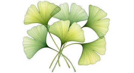 Ginkgo leaves isolated on white background