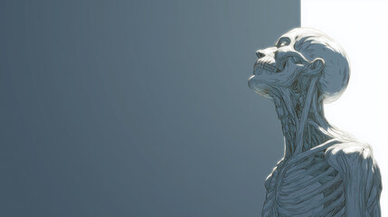 Detailed anatomical model with dramatic lighting for medical study