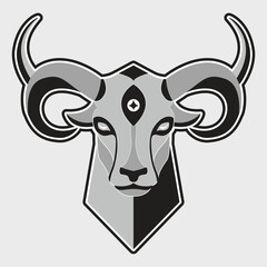 Mascot Logo of Bull's Head