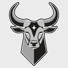 Mascot Logo of Bull's Head