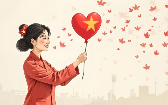 광복절 여자 독립군 캐릭터 드로잉(national liberation day woman character drawing). High quality - Powered by Adobe