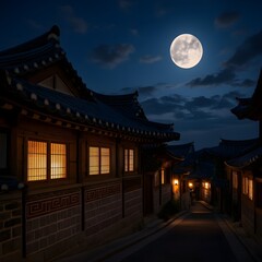 fullmoon and darkblueskye with night flash