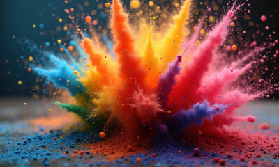 Vibrant Holi Powder Explosion - Abstract Colors
